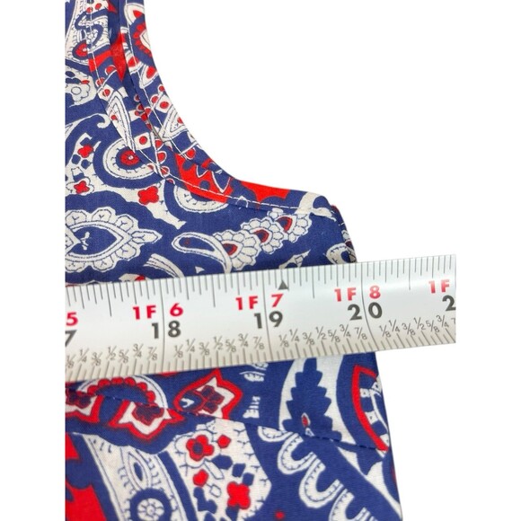 VTG 60s Woolworth Primstyle Blouse NWT Red White Blue Paisley Made in Japan M - Picture 10 of 12